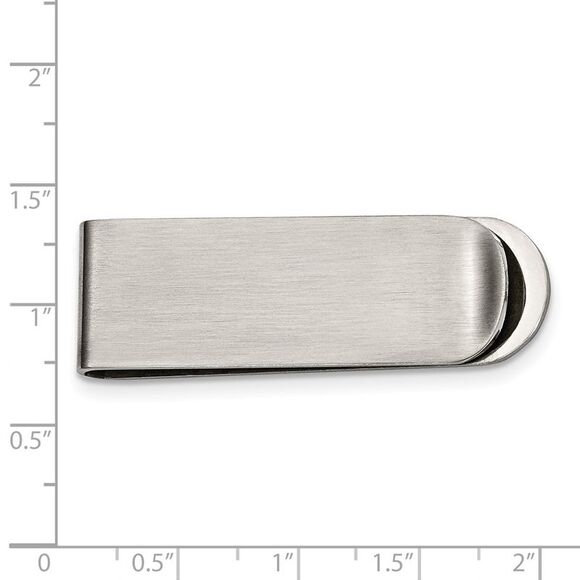 Men's Stainless Steel Brushed Money Clip - Picture 3 of 4